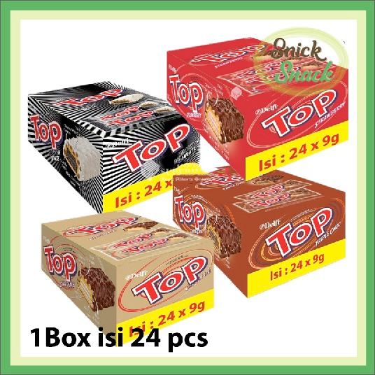 

Delfi Top Crunchy Wafer Chocolate Bar 1 Box isi 24 pcs Snack Coklat Renyah