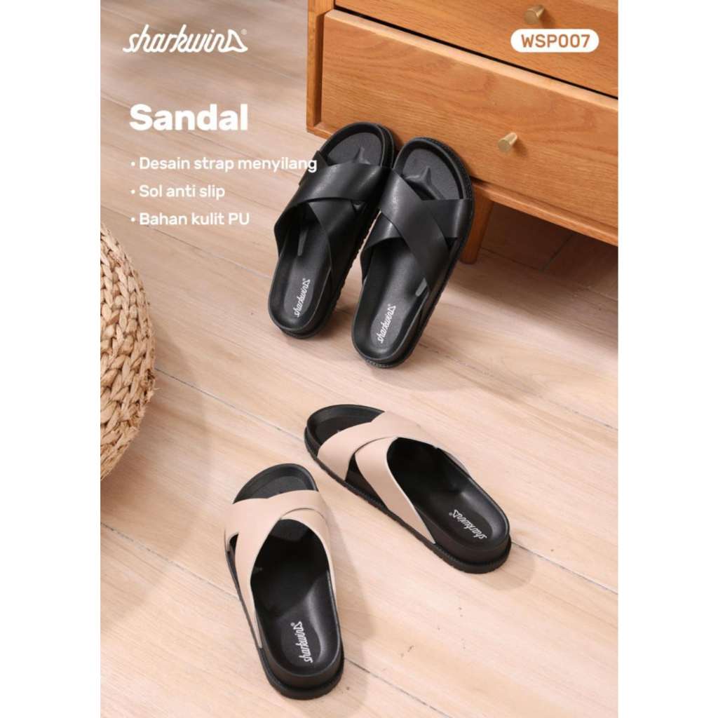 Sharkwin WSP007 Sandal Wanita Kasual Anti-slip On Slippers