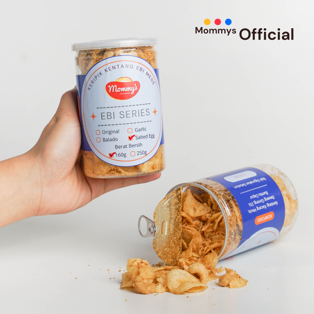 

Keripik Kentang Ebi Mede Mommys 220g 730ml Net 160g Kedap Udara