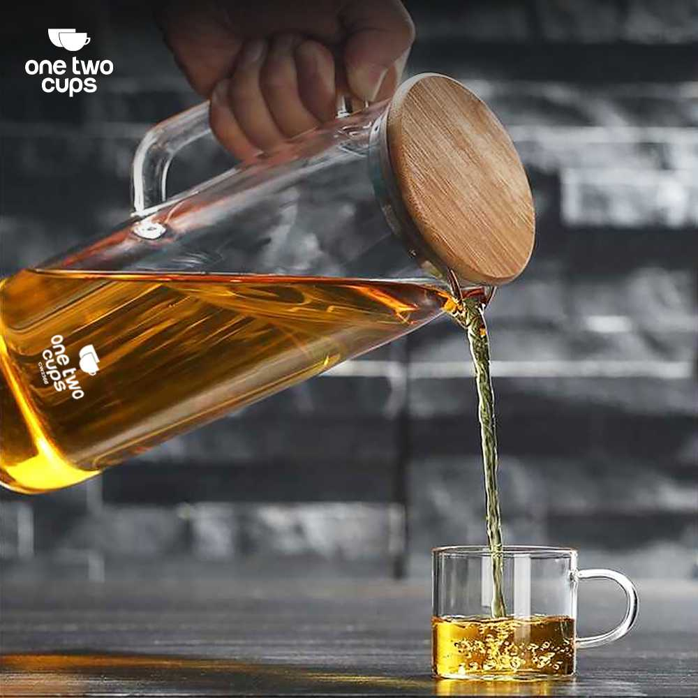 ST-015 TEKO KACA TEH PITCHER BOROSILICATE GLASS / TEKO KACA LONJONG 1200ML / TEKO PITCHER 1,2 LITER 