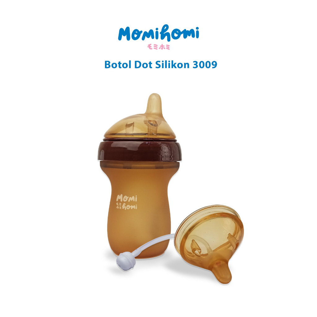 Momi Homi 3009  Premium Botol Dot Silikon 150ml  Botol Susu Bayi  Wide Neck Silicone Food Grade Tahan Panas Sudah BPA FREE