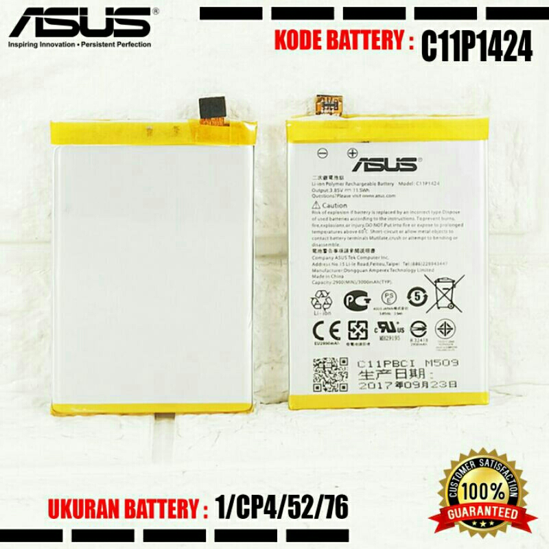 Baterai Original ASUS Zenfone 2 5.5 Inchi Z00AD ZE550ML Z00A C11P1424
