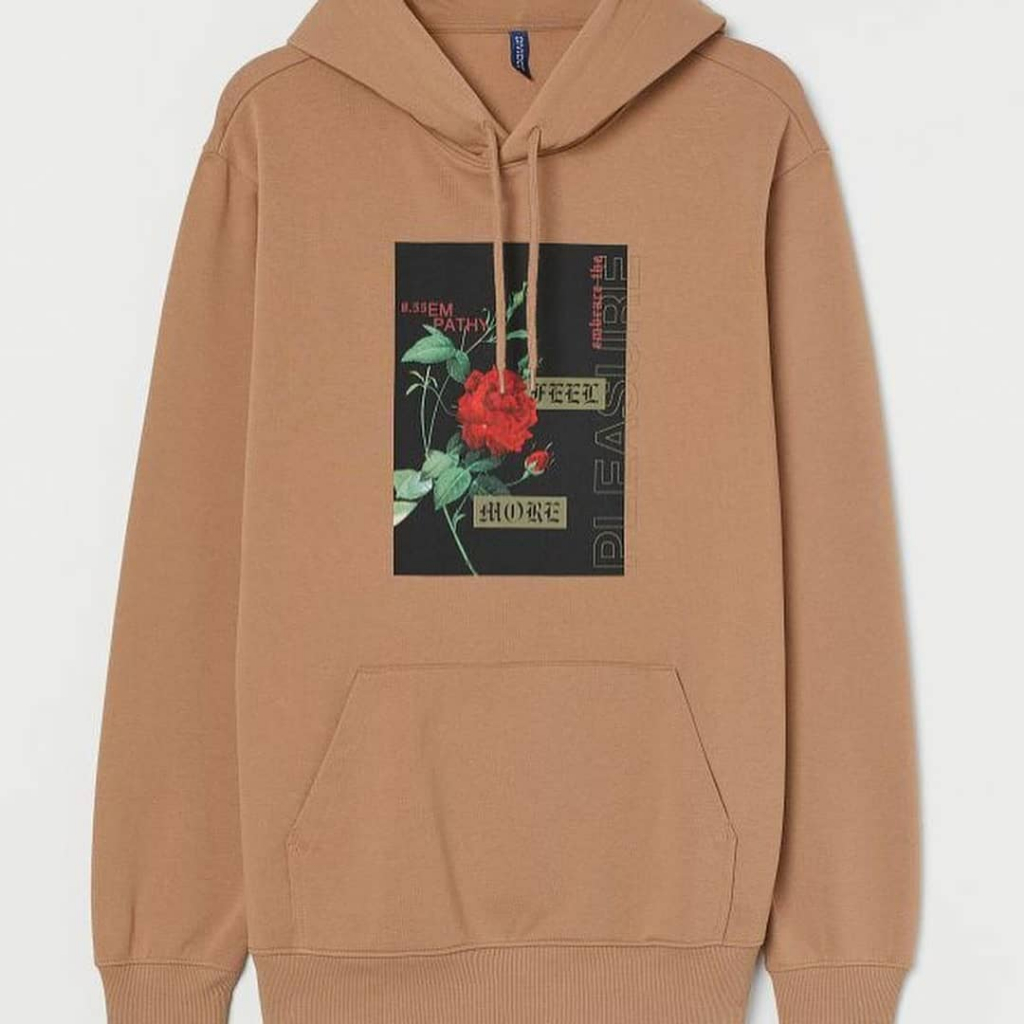 Hoodie Jaket Pleasure Brown Dewasa Couple Pria Wanita Desain Oversize Dari H&M +  Free Paper Bag