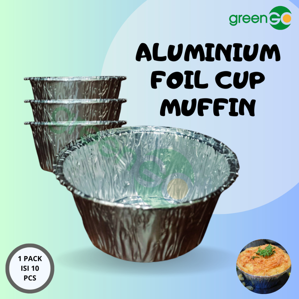 ALUMINIUM FOIL CUP MUFFIN ALUMINIUM FOIL BULAT CUP ISI 10 PCS KECIL RX 14081 MACARONI SCOTELL ALUMIN