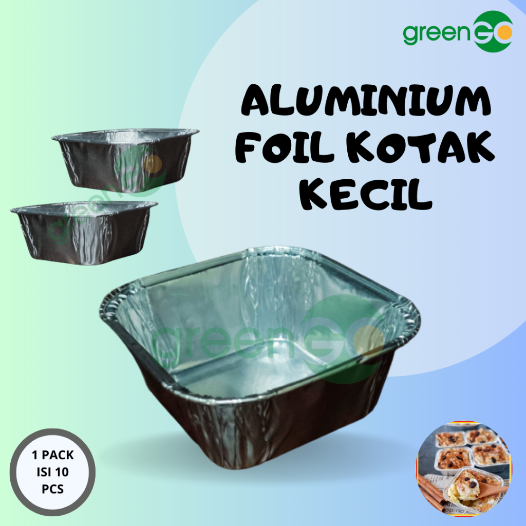 ALUMINIUM FOIL KOTAK KECIL ALUMINIUM FOIL KUE TART KECIL ISI 10 PCS ALUMUNIUM TRAY BEST FRESH OX-100
