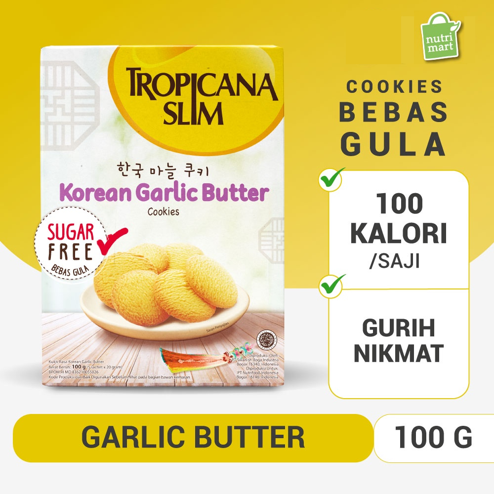 

Tropicana Slim Korean Garlic Butter Cookies - Snack Biskuit Diet Rendah Kalori Bebas Gula