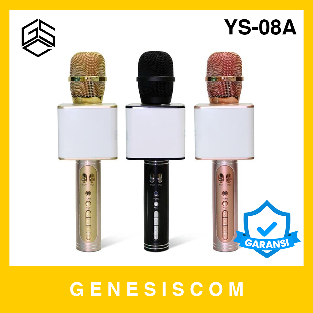 Mic Bluetooth YS08A Wireless Microphone Speaker Karaoke Mikrofon Smule ORIGINAL