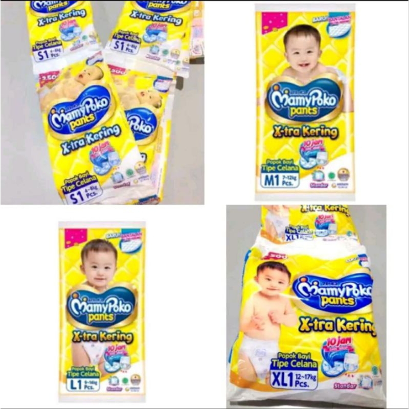 Pampers mami poko M, L, XL RENCENG ( 1 RCG ISI 10)