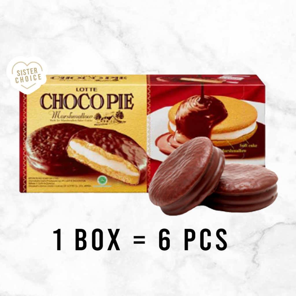 

Lotte Choco Pie Marsmallow 1 Pak / Box Isi 6 Pcs