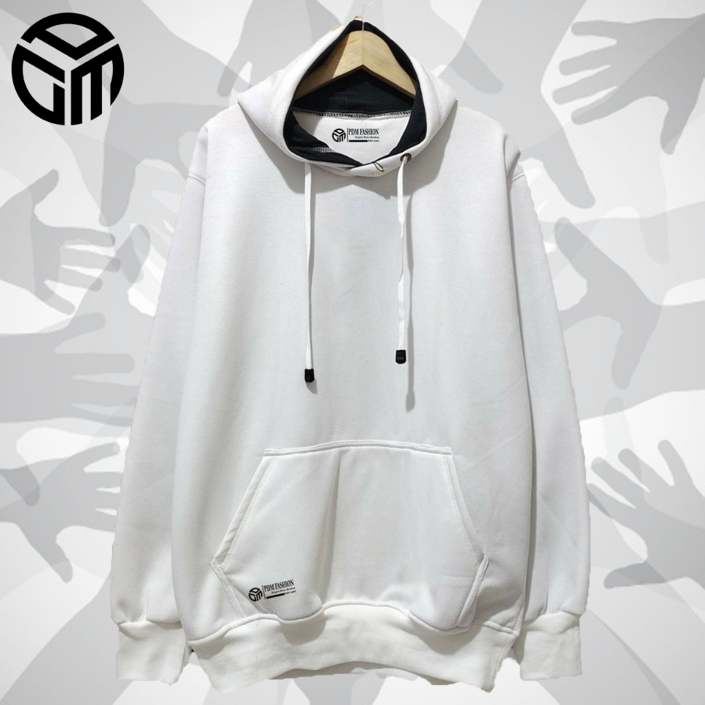 Switer Hudie Pria Wanita Oversize Warna Putih Sweater Hoodie Cowok Cewek Original Polosan Jaket Hudi