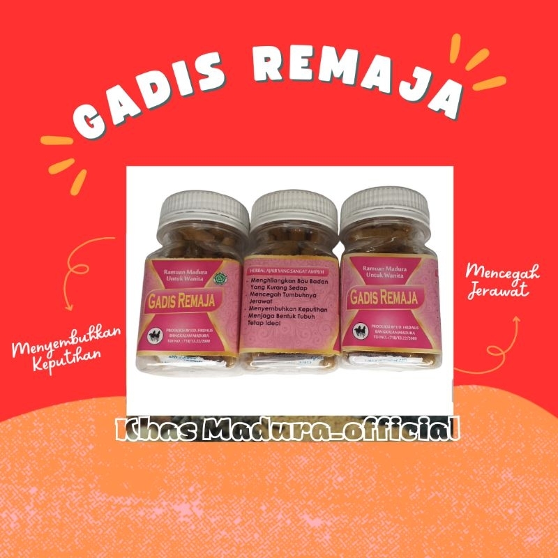 JAMU GADIS REMAJA 40 KAPSUL RAMUAN HERBAL UNTUK WANITA ASLI MADURA