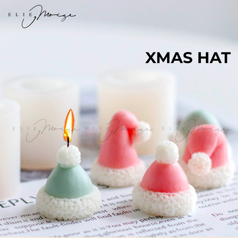 Xmas hat Christmas Hat Candle Silicone Mold Cetakan Lilin Silikon Topi Natal