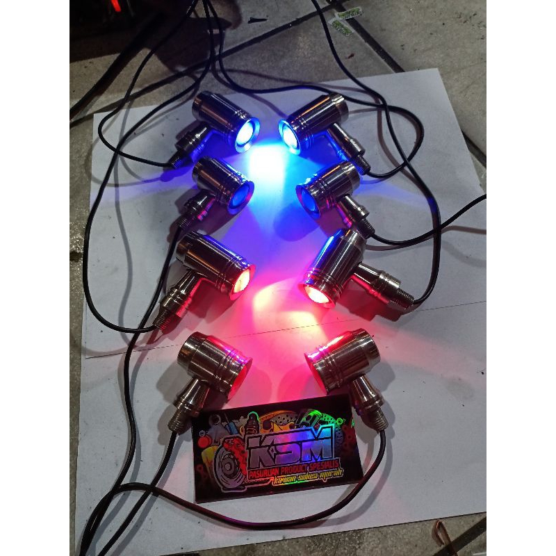 SEIN LED NEW STAINLESS BLUE MOON PNP CB /LAMPU SEIN LED STAINLESS