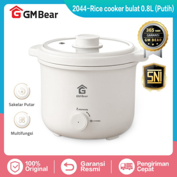 Unik GM Bear Smart Rice Cooker 0.8 Liter P0495 - Penanak Nasi Multifungsi - 2044 - Putih Murah