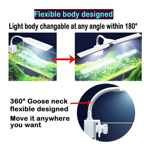 Lampu Jepit Aquascape 3 Mode Hikari Recent 803 702 703 / Lampu Jepit Aquarium 3 Mode