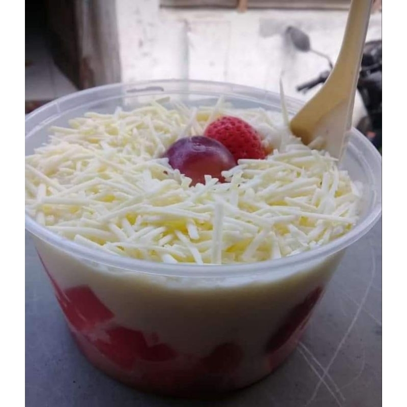 

salad buah dan jelly susu bandung