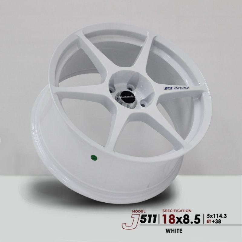 Velg p1 ring 18 lebar 8.5 et38 pcd 5x114 putih dan ej titan
