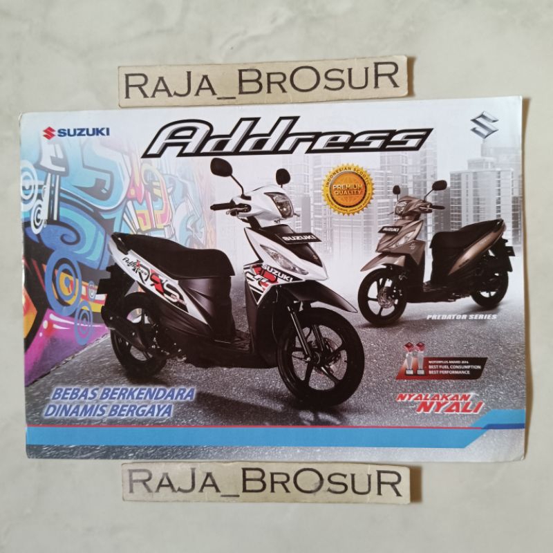 Poster brosur katalog flyer Suzuki Address FI Injeksi/Predator Series 2017