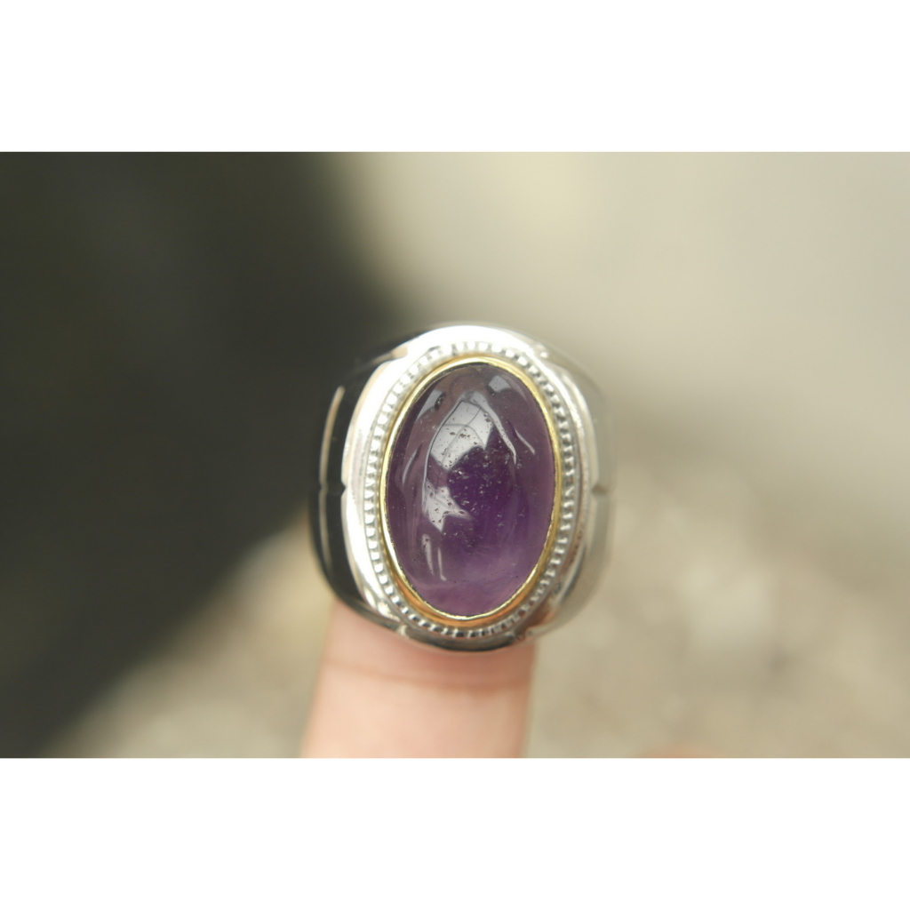 Natural Kecubung Ring Monel 8 Kode C26