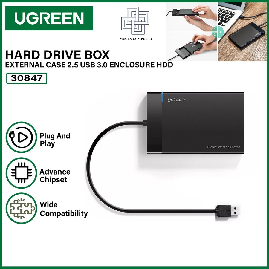 UGREEN 30847 30848 Case/Casing Enclosure HDD SSD USB 3.0 External/Portable