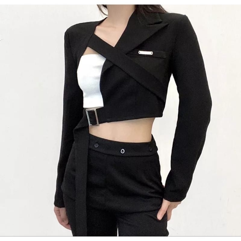 BLAZER Crop harajuku/crop wanita korean style