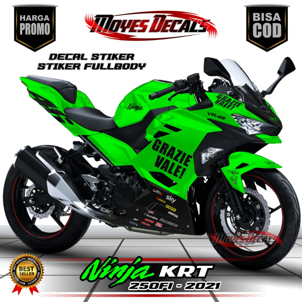 Decal Ninja Fi 250 Stiker Sticker Full Body Kawasaki Ninja FI 250 CC KRT Motif