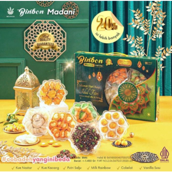 

Unik bingkisan lebaran kue kering isi 6 toples cookies free kartu ucapan Berkualitas