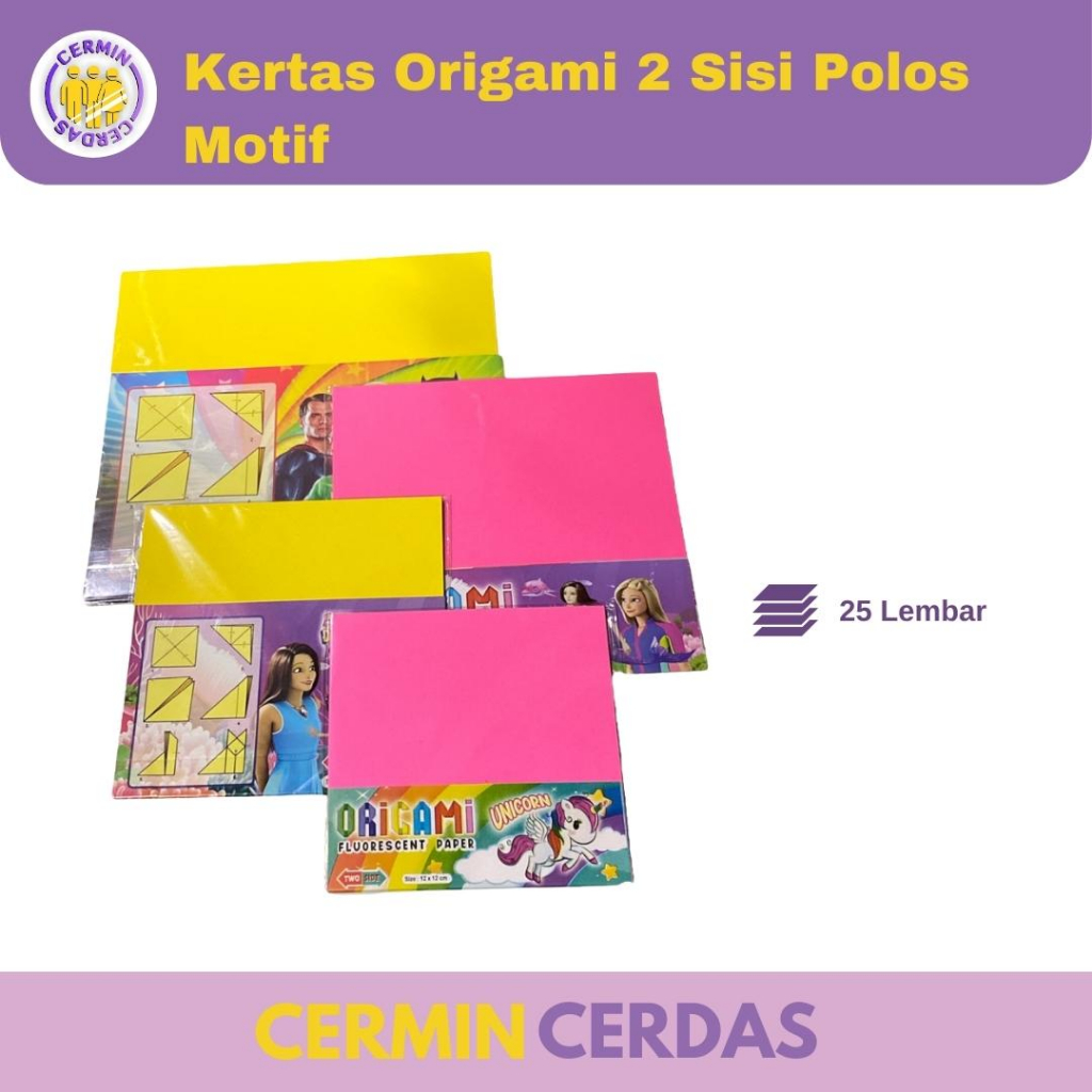 

Kertas Origami 2 Sisi Polos Motif Isi 25 Asturo Lipat Satu Pak