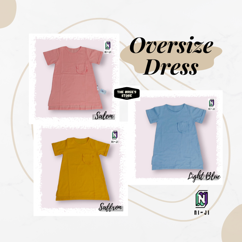 Oversize Dress Anak Perempuan Pakaian Harian (1-5 Tahun) Bahan Cotton 30s / Oversize Kids Daily Dress Shirt Anak Perempuan Warna Warni 1-5 Tahun Korean Style