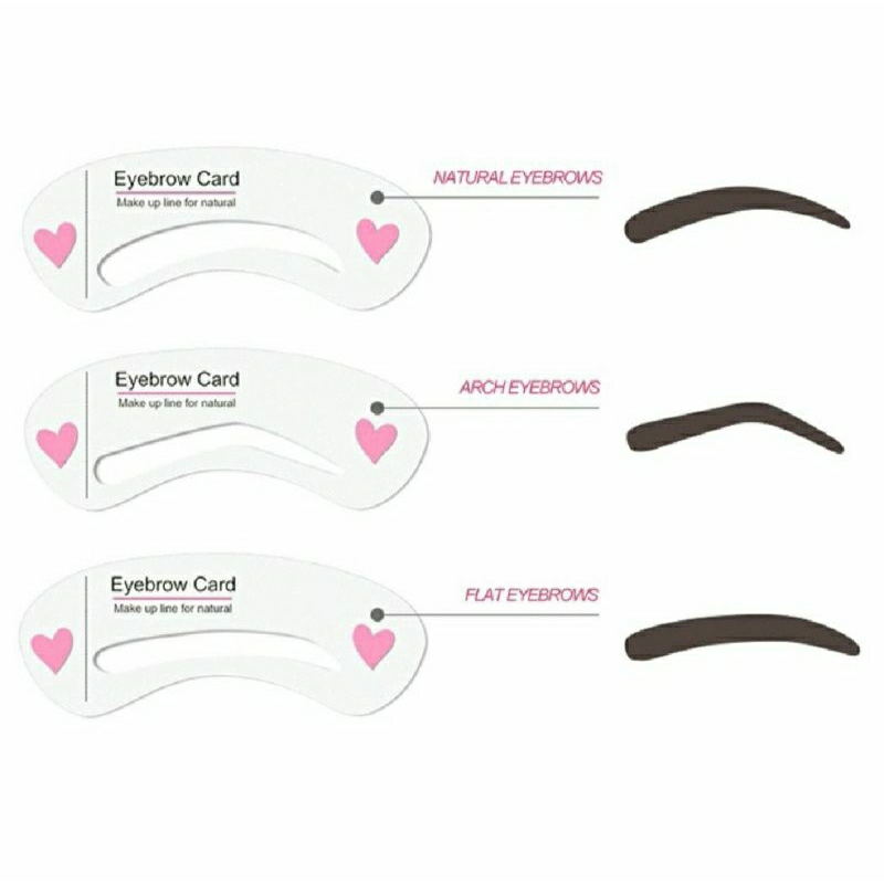 AS Cetakan Alis 3 IN 1 Mini Eyebrow Template Kit 3in1 Pencetak Alis 3 Bentuk Alis Murah Import