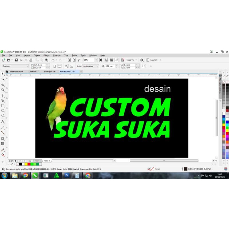 stiker decal tebok kurung love bird custom