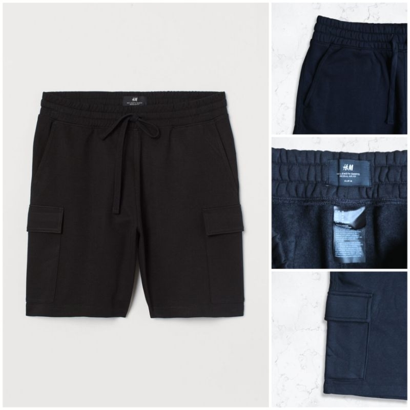 celana pendek cargo H&M original mid length regular fit shorts