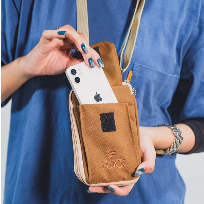 (New Product) FLOCK Sling Phone Bag- Caramel