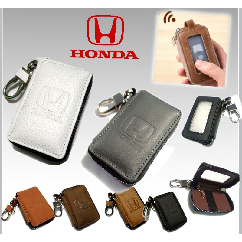 dompet kunci remote keyless mobil honda kulit asli transparan zipper dompet stnk