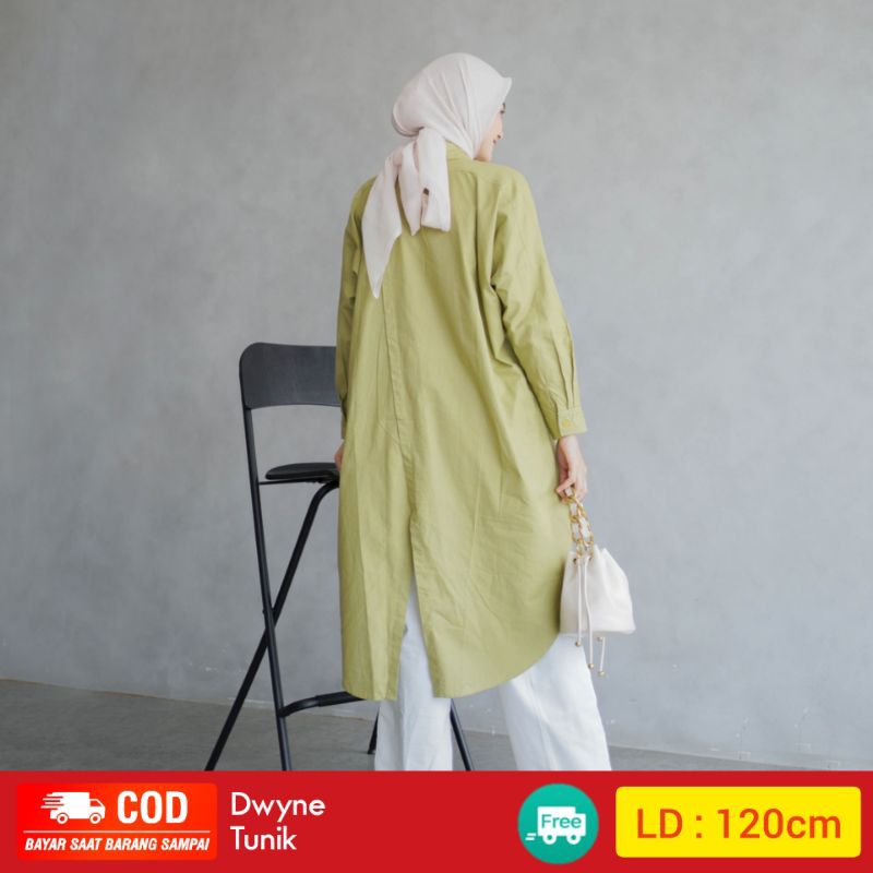 DWYNE TUNIK // KEMEJA WANITA LINEN // LONG TUNIK OVERSIZED