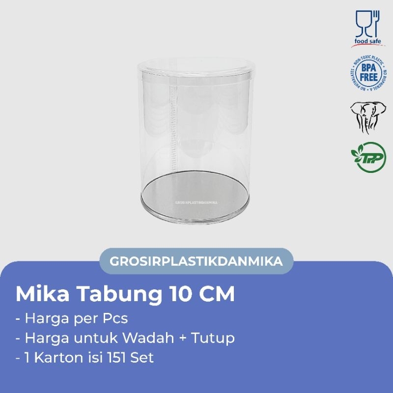 [ GRAB / CARGO ] 1 KARTON TABUNG MIKA PLASTIK TOPLES ALAS KALENG 8.3 X 10 CM ISI 151 PCS1