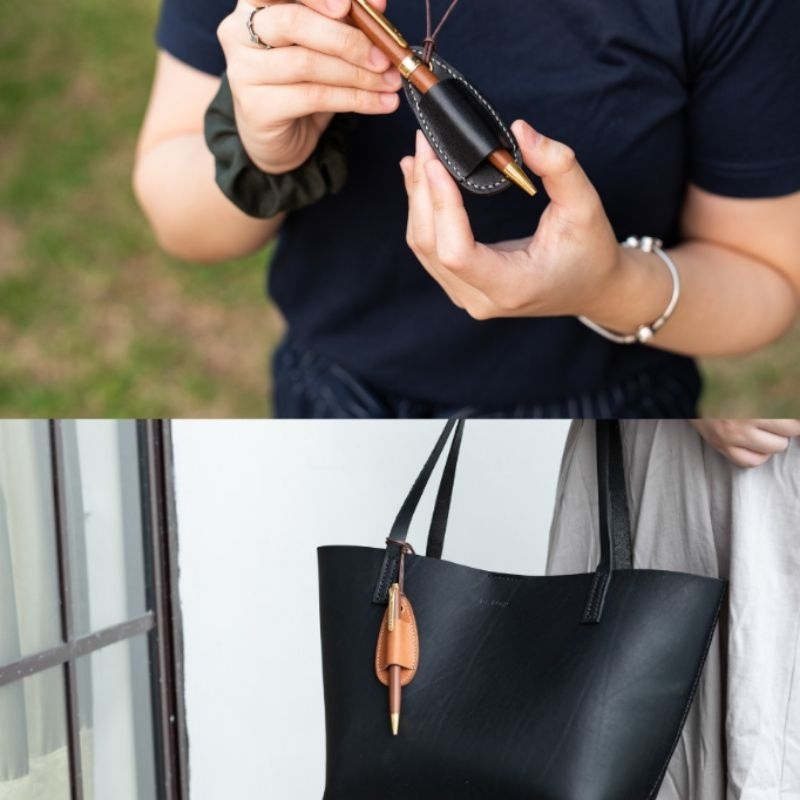 Kalung Gantungan Pulpen Tali Kulit