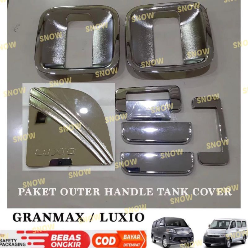 Paket Outer Handle Tank Cover Gran Max Grandmax Granmax  Luxio Chrome