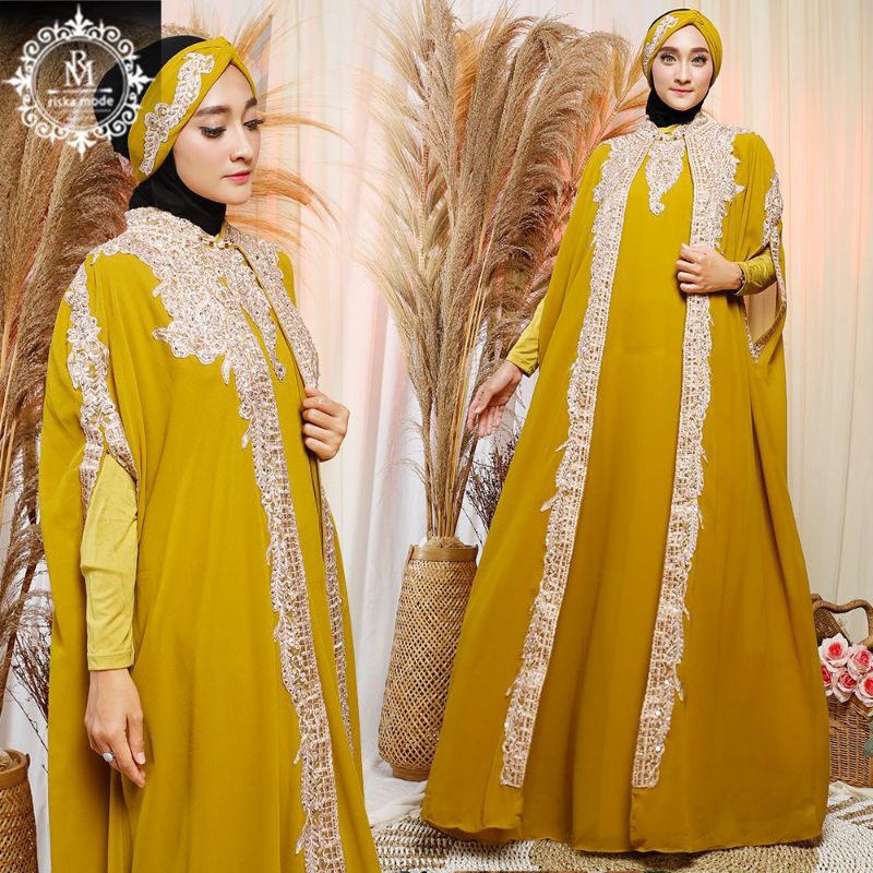 FASHION MUSLIM // KAFTAN NADIA // FREE INNER DAN TURBAN // SERAGAMAN KELUARGA // BAJU PESTA LAMARAN // KEBAYA WISUDA // BAJU LEBARAN // By RISKA MODE