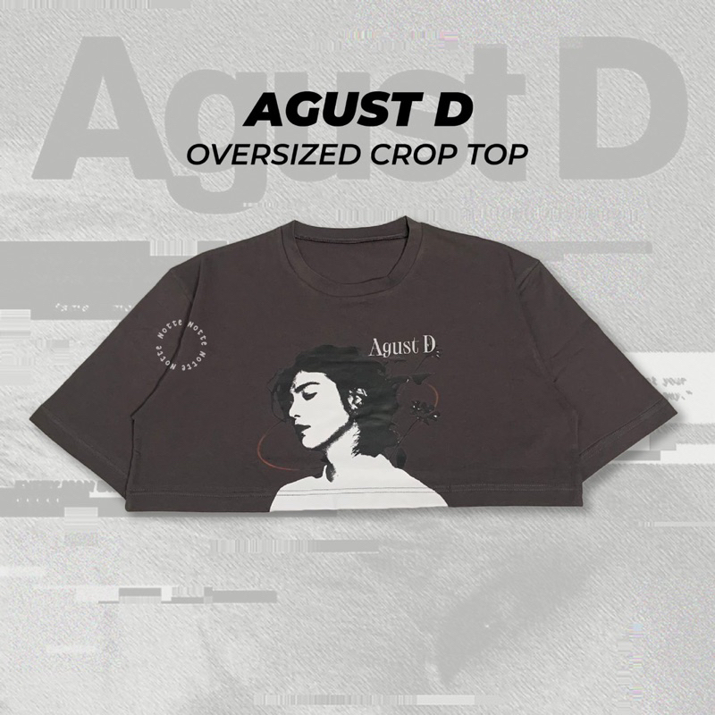 NOTTE - Oversized Crop Top T-Shirt AESPA/Kim Seon Ho/Agust D Suga BTS