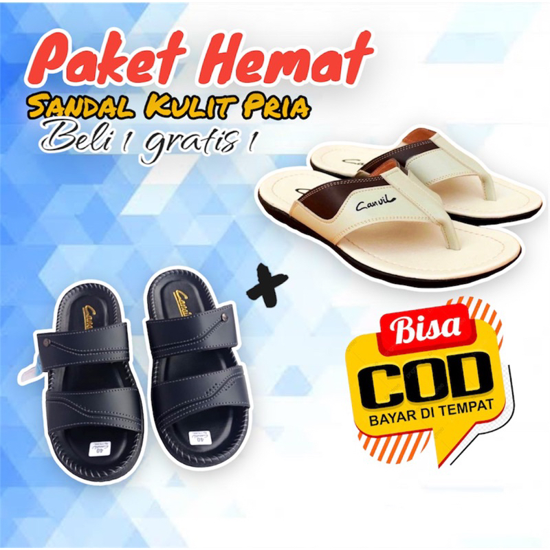 PROMO BELI 1 GRATIS 1 sandal selop pria terlaris sandal pria IMPORT / sandal slip on selop pria / sendal dewasa / sandal keren ramadhan hari raya