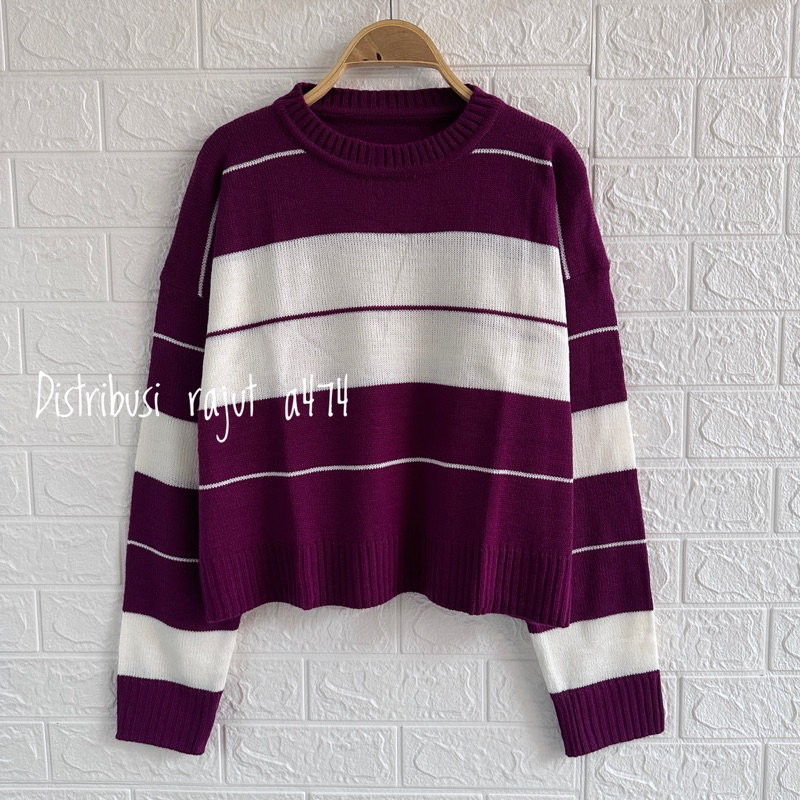 MARTATA KNIT CROP SWEATER ATASAN RAJUT WANITA LENGAN PANJANG