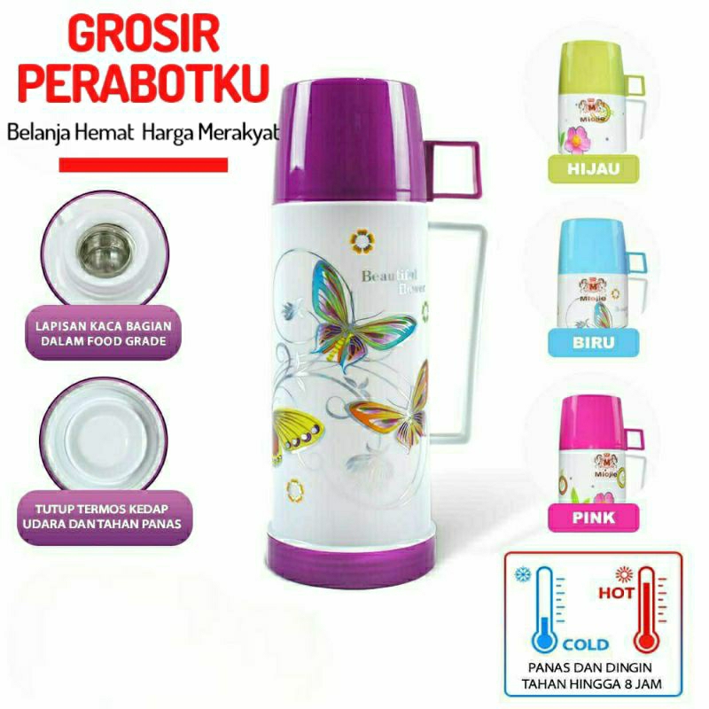 Termos Air Panas Mini Vacuum Flask 1000ml 450ml Thermos Kaca