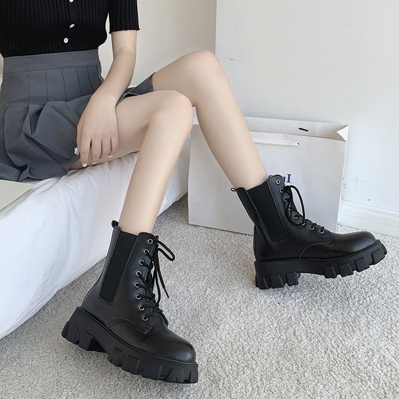 AVANCEID 1950 Sepatu Sneakers Boots Wanita Docmart Putih Hitam Import