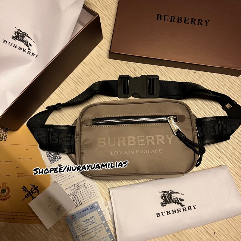 Tas Waistbag Burberry london Mirror Authentic import ada no seri tas selempang pria wanita waist bag burberry