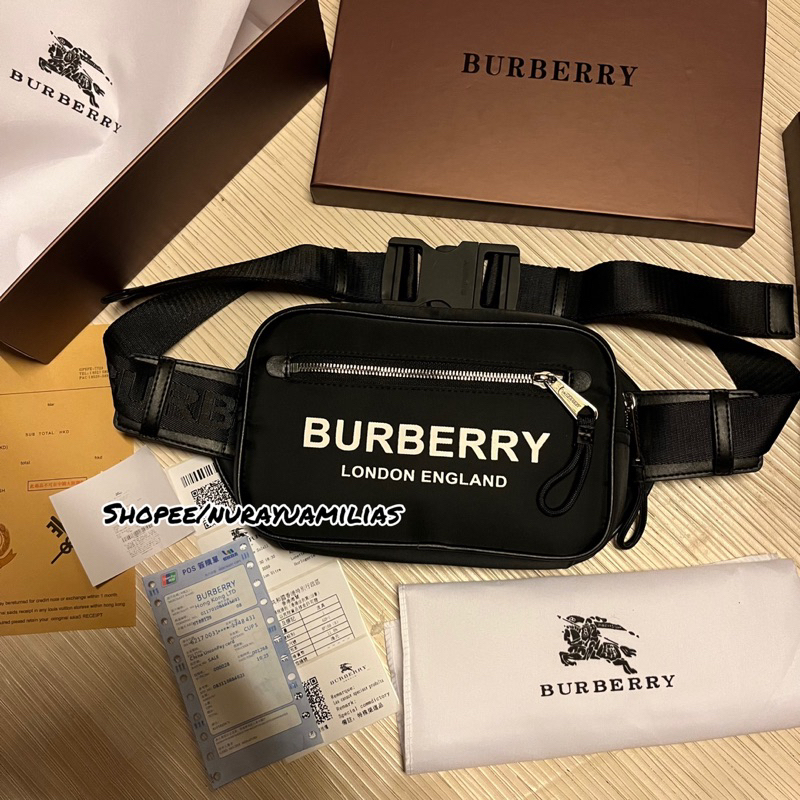 Tas Waistbag Burberry london Mirror Authentic import ada no seri tas selempang pria wanita waist bag burberry