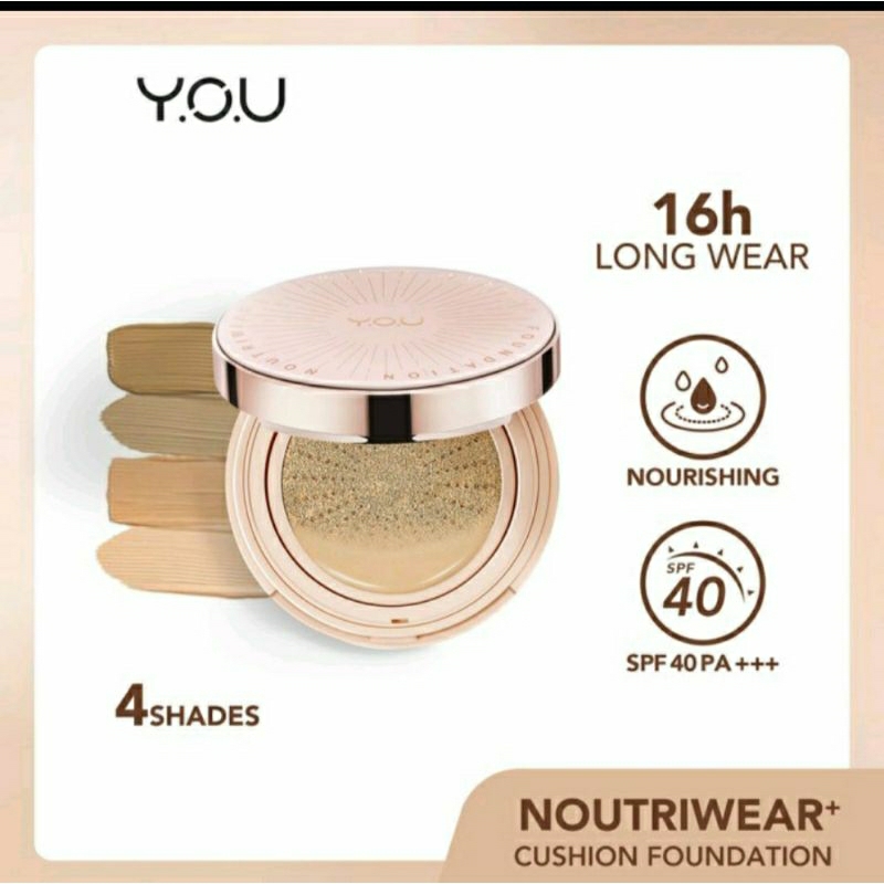 YOU Noutriwear+ Flawless Cushion Foundation Nourishing Poreless Full Coverage SPF 40 &amp; PA+++