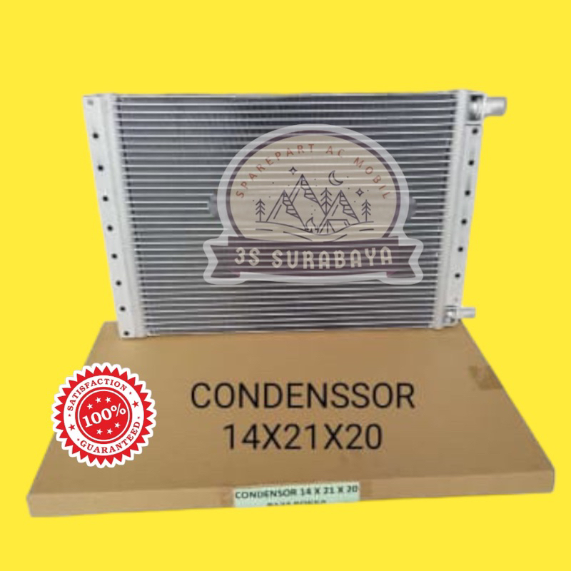 Kondensor 14 21 20 Multiflow R134 Ac Mobil Universal Pasangan Ukuran Fitting 1/2 3/8