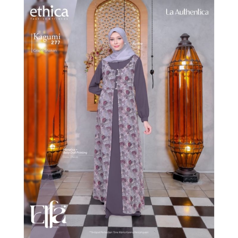 Gamis Bunda ETHICA KAGUMI 277 GRAPE SHAKEN | SARIMBIT KELUARGA ELFA 275 GRAPE SHAKEN