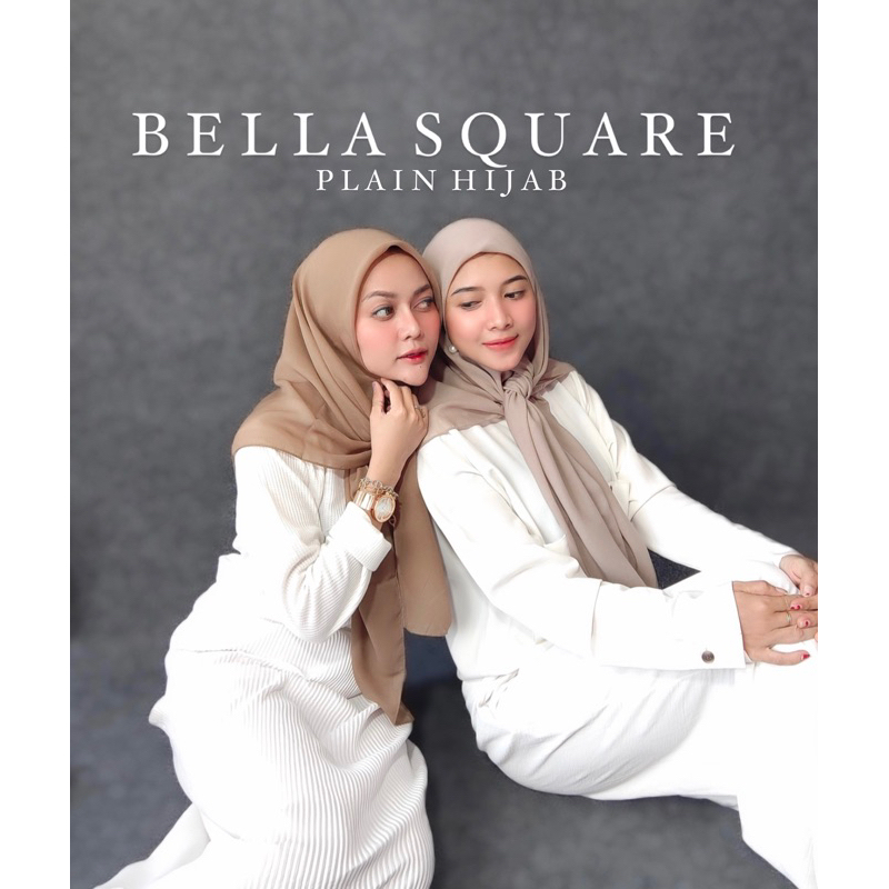 BELLA SQUARE PLAIN HIJAB PREMIUM JAHIT TEPI PART I